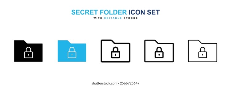 Secret folder icons vector collection pack.