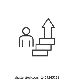 Secret Folder Vector Line Icon Illustration.