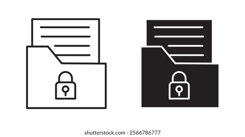 Secret folder vector line icon illustration