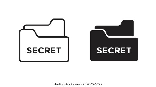 Secret folder vector web icons set