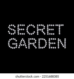 Slogan de Secret Garden diseño de ilustración vectorial de texto para gráficos de moda y grabaciones de camisetas