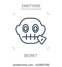 secret icon. high quality line secret icon on white background. from emotions collection flat trendy vector secret symbol. use for web and mobile