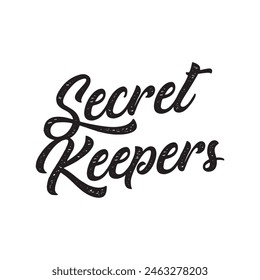 secret keepers text on white background.
