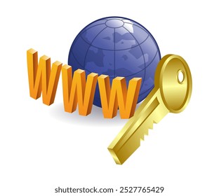 A chave secreta para a ilustração isométrica do mundo da internet