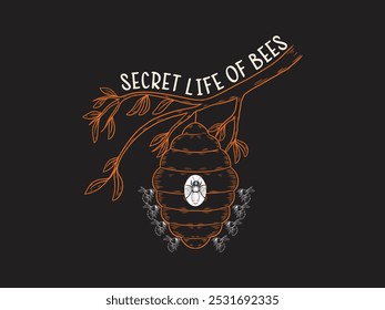 Secret Life Of Bees Vector Design, Use For T-shirt, Streetwear, Artwork, Poster etc