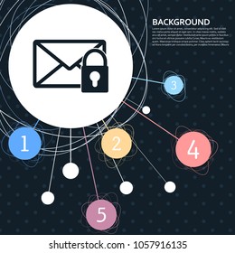 Secret mail icon with the background to the point and with infographic style. Vector illustration