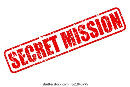 Secret Mission Red Stamp Text On White