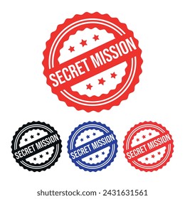 Secret Mission Rubber stamp Design vector, illustration