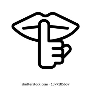 Secret, mute, silence, quiet vector icon illustration