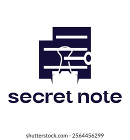 secret note flat minimalist logo design