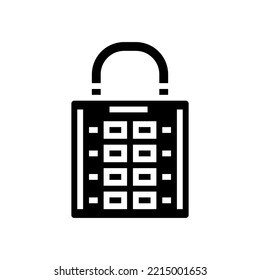 secret padlock glyph icon vector. secret padlock sign. isolated symbol illustration