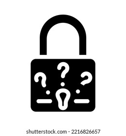 secret padlock glyph icon vector. secret padlock sign. isolated symbol illustration
