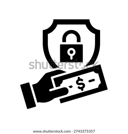 Secret Payment Icon Glyph Vector Illustration