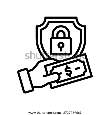 Secret Payment Icon Line Vector Illustration