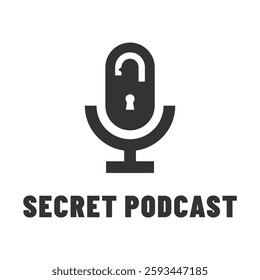 secret private podcast talk flat minimalist logo design