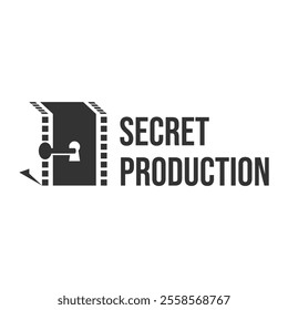 secret production flat minimalist logo design