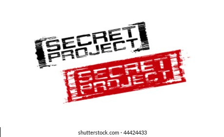 Secret project vector rubber stamp