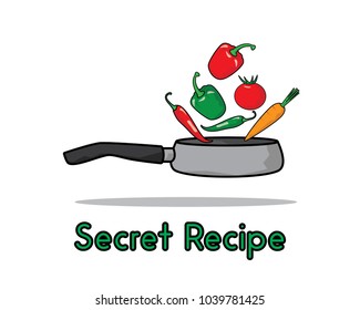 secret recipe cartoon illustration , cartoon design style , designed for illustration