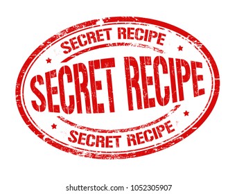 Secret recipe grunge rubber stamp on white background, vector illustration