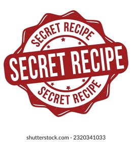 Secret recipe grunge rubber stamp on white background, vector illustration