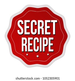 Secret recipe  label or sticker on white background, vector illustration