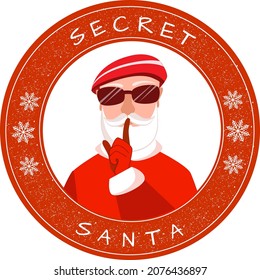 Secret santa badge. Vector illustration