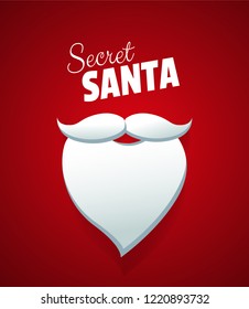 Secret Santa Card Design White Beard Stock Vector (Royalty Free ...