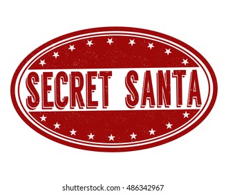Secret Santa grunge rubber stamp on white background, vector illustration