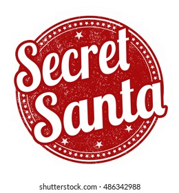 Secret Santa grunge rubber stamp on white background, vector illustration