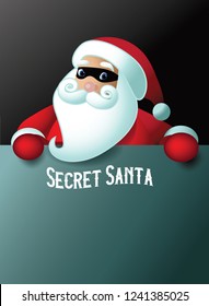 Secret Santa Invitation Background Featuring Cartoon Stock Vector ...