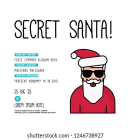 Secret Santa Invitation Template With Agenda Venue and Date Details