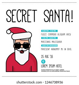 Secret Santa Invitation Template With Agenda Venue and Date Details