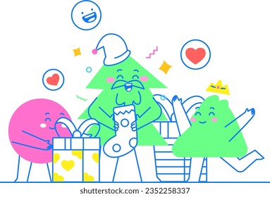 Secret santa for kids illustration