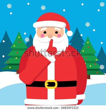 Secret Santa style graphic element, festive cartoon illustration