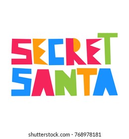 Secret santa. Vector illustration poster, banner on white background.