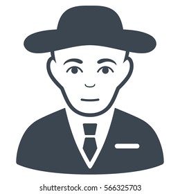 Secret Service Agent vector icon. Flat smooth blue symbol. Pictogram is isolated on a white background. Designed for web and software interfaces.