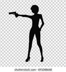 Secret Service Female Agent Black Colour Stock Vector (Royalty Free ...