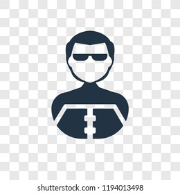 Secret service vector icon isolated on transparent background, Secret service transparency logo concept