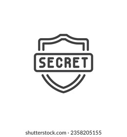 Secret shield line icon. linear style sign for mobile concept and web design. Security shield outline vector icon. Symbol, logo illustration. Vector graphics