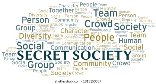 Secret Society word cloud create with text only.