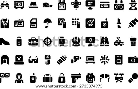 Secret Spy And Agent Icons Icons collection is a vector illustration with editable stroke.