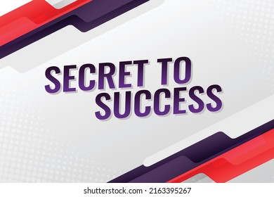 secret to success word concept vector illustration with lines modern futuristic 3d style for landing page template ui web mobile app poster banner flyer background gift card coupon label wallpaper