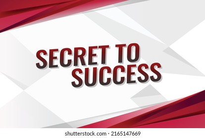 secret to success word concept vector illustration with lines modern futuristic 3d style for landing page template ui web mobile app poster banner flyer background gift card coupon label wallpaper
