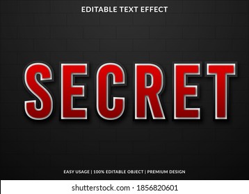 secret text effect template design with bold font style use for brand and business logo