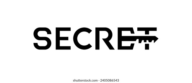 Secret text typografisches Logo Design.