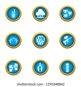 Secret training icons set. Flat set of 9 secret training vector icons for web isolated on white background