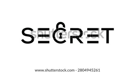secret word mark lettering typography secret for padlock logo design