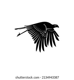 Secretary bird silhouette vector illustration design. Creative design abstract
