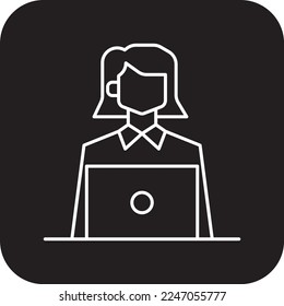 SECRETARY Business people icons with black filled line style