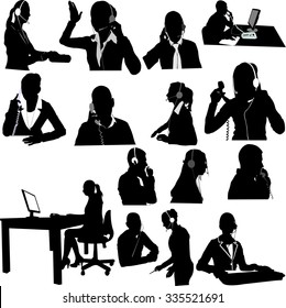 secretary and call center operator collection - vector 